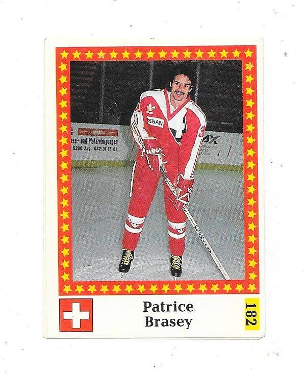 1991 Swedish Semic Ice Hockey WC Sticker #162 Patrice Brasey , Switzerland & HC Fribourg-Gottéron