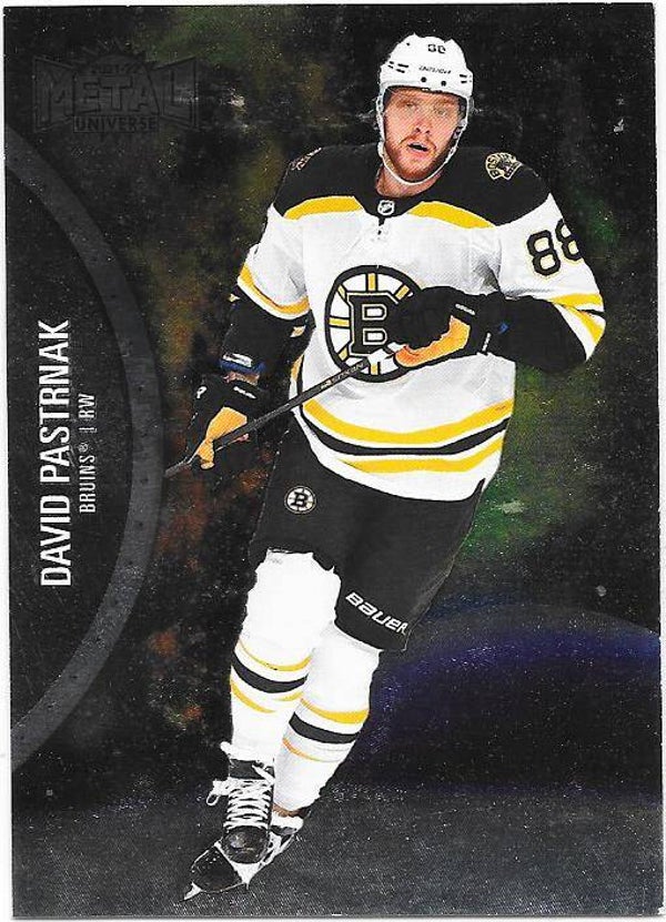 2021-22 SkyBox Metal Universe #55 David Pastrnak , Boston Bruins