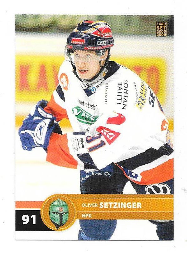 2005-06 Finnish Cardset #97 Oliver Setzinger  HPK , Black Wings Linz