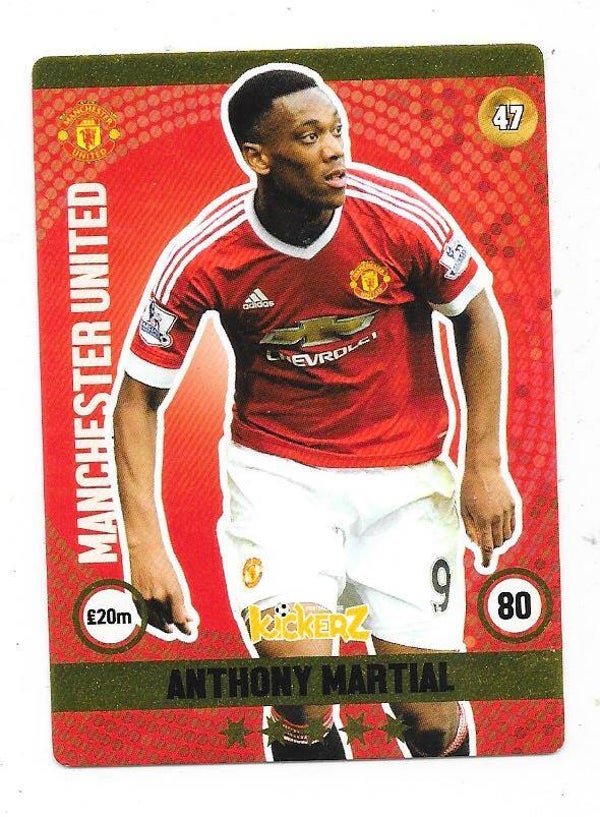 2015-16 Swedish Kickerz Goldstar # Anthony Martial Manchester United , France