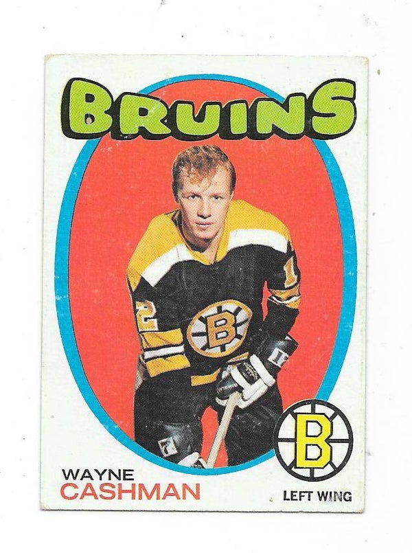 1971-72 Topps NHL Ice Hockey Card #129 Wayne Cashman , Boston Bruins