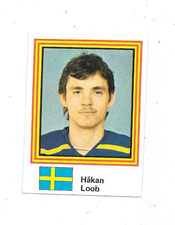 1983 Swedish Semic WC Ice Hockey Sticker #22 Håkan Loob , Sweden & Calgary Flames