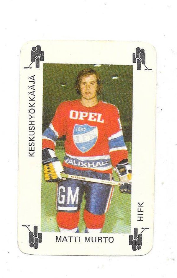 1974-75 Finnish Typotor Ice Hockey Card # Matti Murto , HIFK & VEU Feldkirch