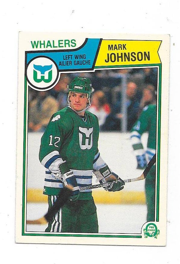 1983-84 OPC #140 Mark Johnson , Hartford Whalers