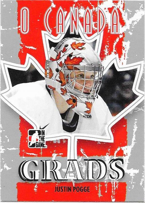 2007 ITG O`Canada Ice Hockey card #71 Justin Pogge , Canada & Toronto Maple Leafs