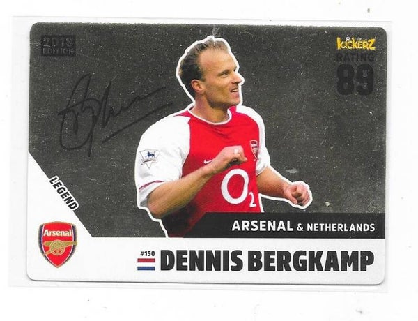 2017-18 Swedish Kickerz LEGENDS Football Card #150 Dennis Bergkamp , Arsenal & Neherlands