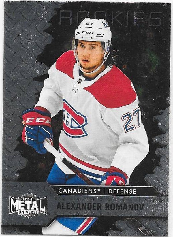 2020-21 Skybox Metal Universe Rookies #137 Alexander Romanov , Montreal Canadiens RC