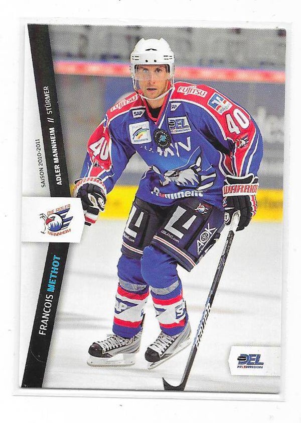 2011-12 German DEL Ice Hockey Card #211 Francois Methot , Adler Mannheim  , Shawinigan Cataractes
