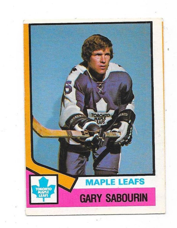 1974-75 OPC NHL Ice Hockey Card #366 Gary Sabourin , Toronto Maple Leafs