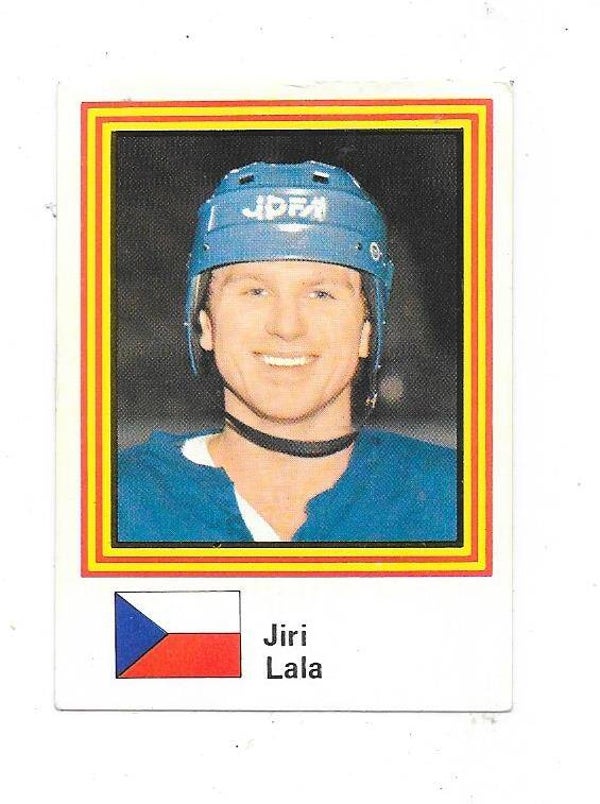 1983 Swedish Semic WC Ice Hockey Sticker #89 Jiri Lala , Czechoslovakia & TJ Motor České Budějovice