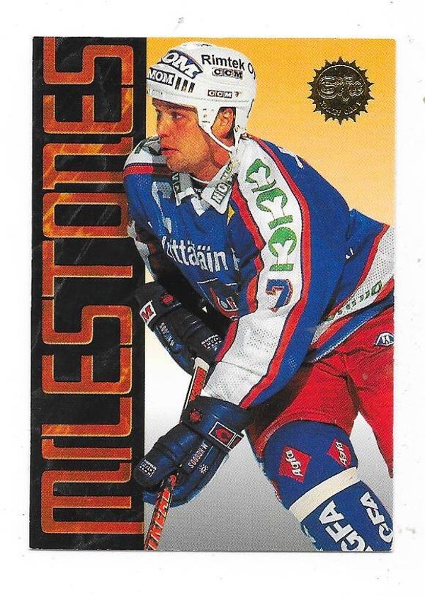 1995-96 Finnish SISU Milestones  Hockey card #180 Timo Jutila , Tappara & Buffalo Sabres