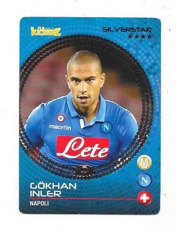 2014-15 Swedish Kickerz Silverstar Football card # Gökhan Inler , Napoli & Switzerland