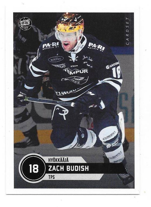 2020-21 Finnish Cardset #162 Zack Budish TPS , Univ. of Minnesota