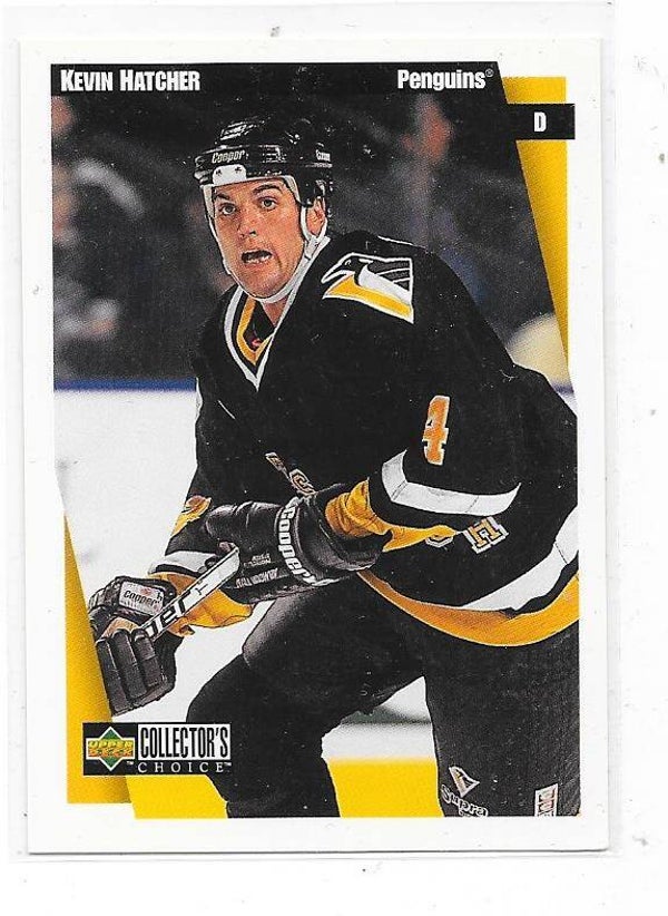 1997-98 Collector`s Choice NHL Ice Hockey Card #207 Kevin Hatcher , Pittsburgh Penguins