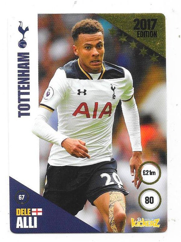 2016-17 Swedish Kickerz Goldstar #67 Dele Alli , Tottenham Hotspur & England
