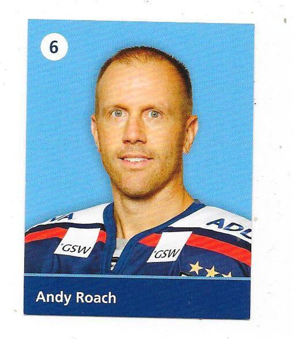 2009-10 Eisbären Berlin Teamissued Ice Hockey card 6 Andy Roach , Ferris State Univ.