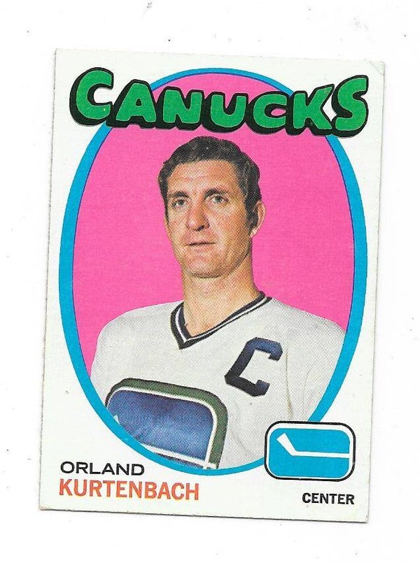 1971-72 Topps NHL Ice Hockey Card #42 Orland Kurtenbach , Vancouver Canucks