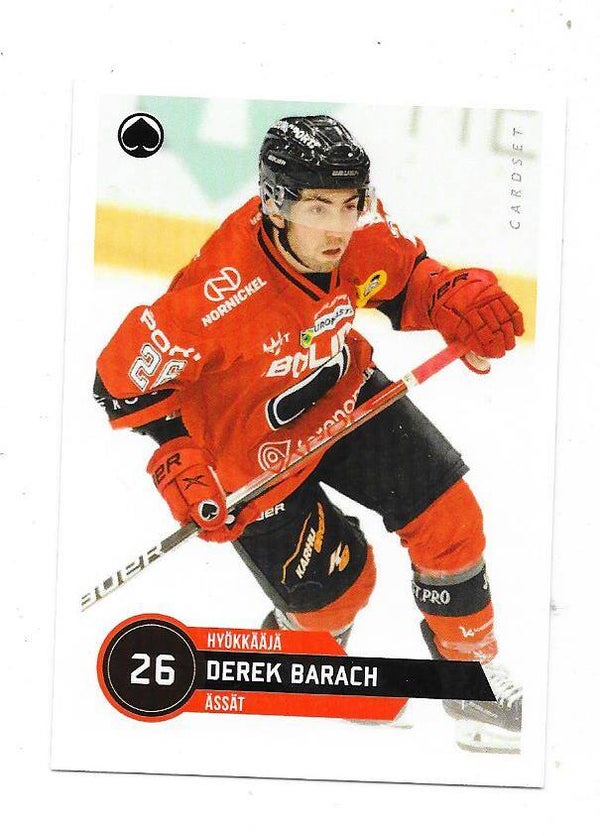 2021-22 Finnish Cardset #358 Derek Barach  Ässät , Mercyhurst University