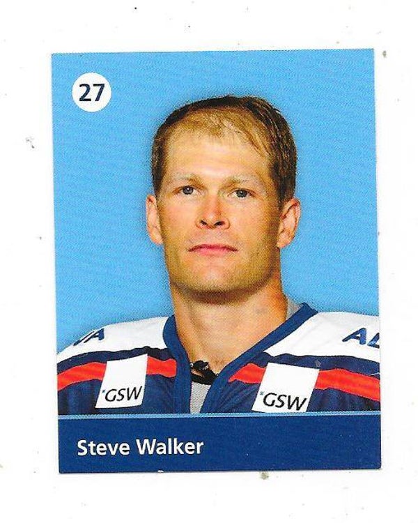 2009-10 German Eisbären Berlin Teamissued Ice Hockey Card #27 Steve Walker , Owen Sound Platers