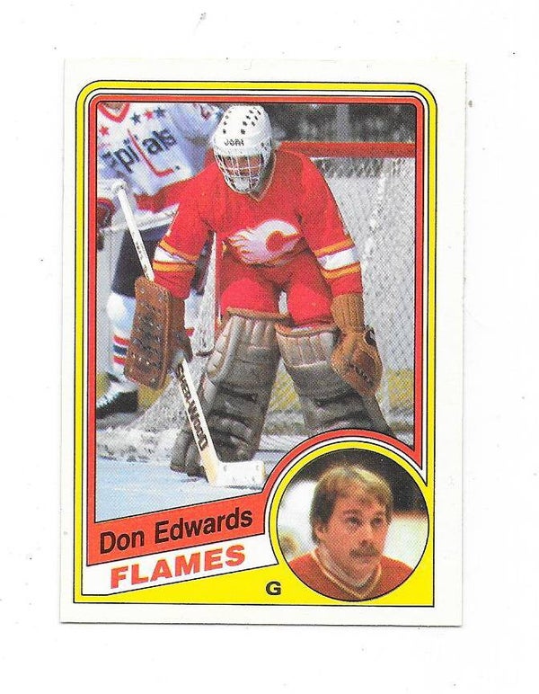 1984-85 OPC NHL Ice Hockey Card #222 Don Edwards , Calgary Flames