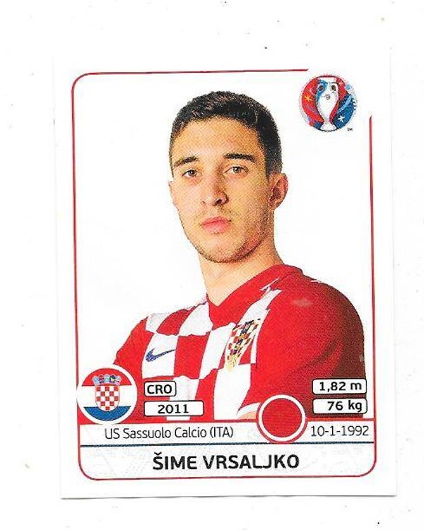 2016 Panini UEFA EURO Sticker #443 Šime Vrsaljko , Croatia