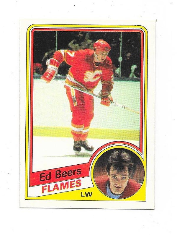 1984-85 OPC  NHL Ice Hockey Card #219 Ed Beers , Calgary Flames