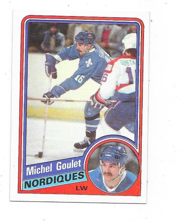 1984-85 Topps NHL Ice Hockey Card #129 Michel Goulet , Quebec Nordiques