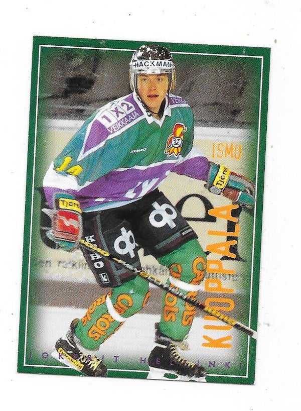 1996-97 Finnish SISU Ice Hockey Card #52 Ismo Kuoppala , Jokerit Helsinki & Mora IK