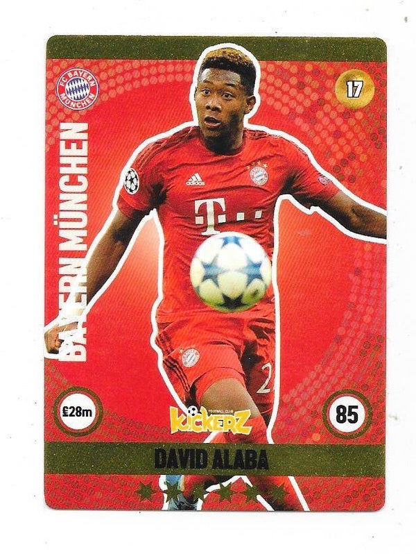 2017-18 Swedish Kickerz Goldstar # David Alaba , FC Bayern München & Austria
