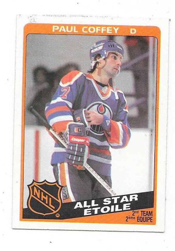 1984-85 OPC NHL Ice Hockey Card #217 Paul Coffey , Edmonton Oilers