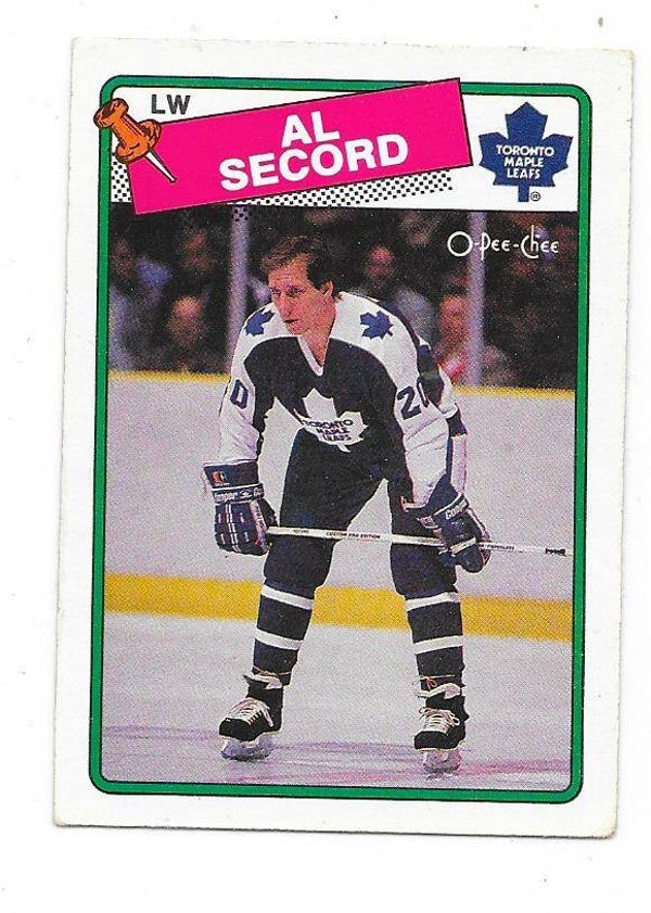1988-89 OPC NHL Ice Hockey Card #249 Al Secord , Toronto Maple Leafs