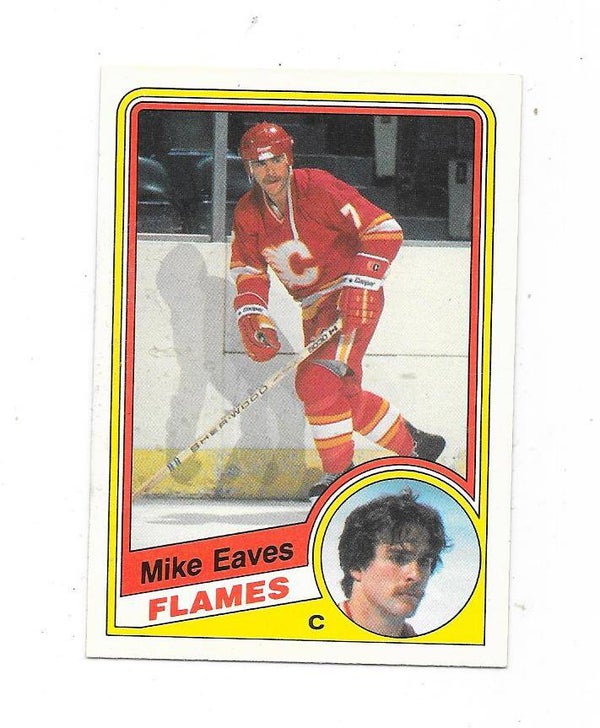 1984-85 OPC  NHL Ice Hockey Card #221 Mike Eaves , Calgary Flames