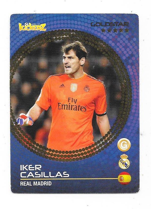 2014-15 Swedish Kickerz Goldstar # Iker Casillas  Real Madrid , Spain