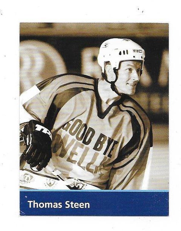 2009-10 German Eisbären Berlin Teamissued Ice Hockey Card Legends # Thomas Steen , Winnipeg Jets