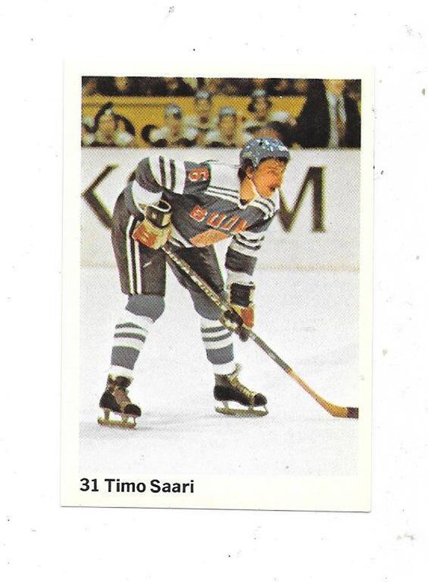 1974-75 Swedish Williams Ice Hockey Card #31 Timo Saari , Finland & Jokerit