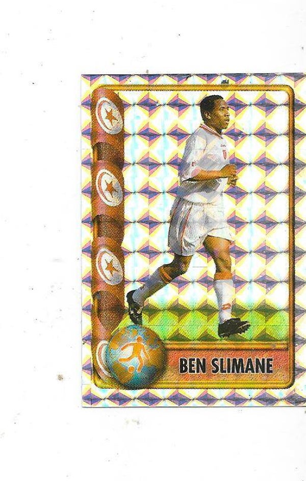 1998 Navarrete FIFA WC France 98 Sticker FOIL #484 Mehdi Ben Slimane , Tunisia