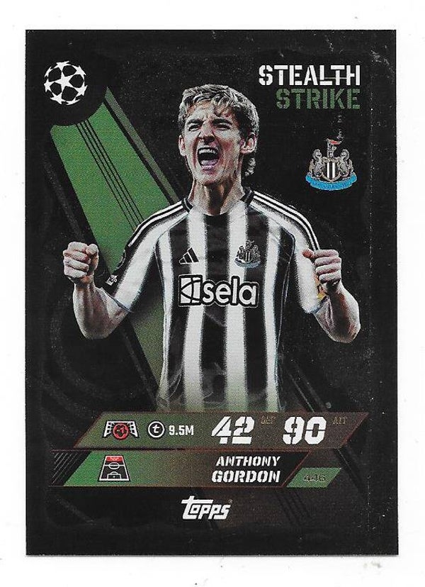 2025-26 Topps Match Attax CHL Stealth Strike #446 Anthony Gordon , Newcastle United