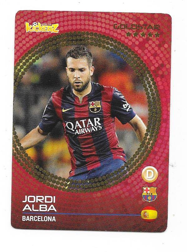 2014-15 Swedish Kickerz Goldstar # Jordi Alba FC Barcelona , Spain