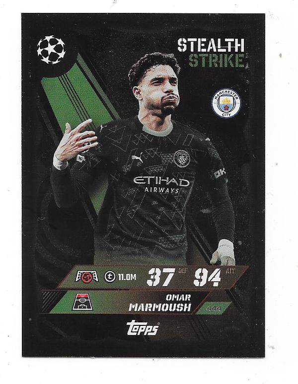 2025-26 Topps Match Attax CHL Stealth Strike # 455 Omar Marmoush , Man City
