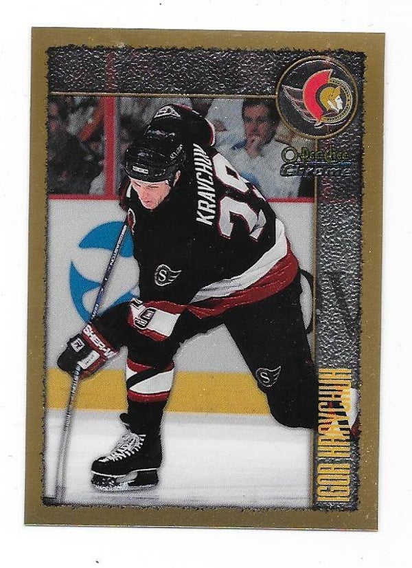 1998-99 OPC Chrome NHL Ice Hockey card #36 Igor Kravchuk , Ottawa Senators