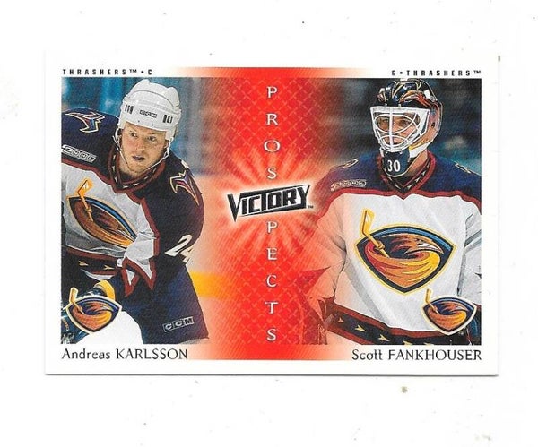 2000-01 Upper Deck Victory #273 Andreas Karlsson & Scott Fankhouser , Atlanta Trashers RC