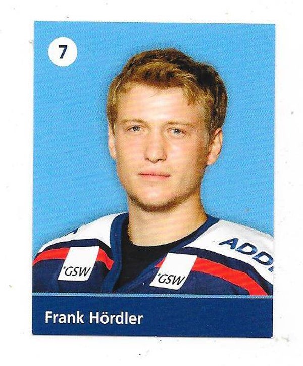 2009-10 German Eisbären Berlin Teamissued Ice Hockey Card #7 Frank Hördler