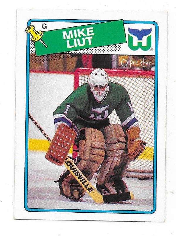 1988-89 OPC NHL Ice Hockey Card #127 Mike Liut , Hartford Whalers