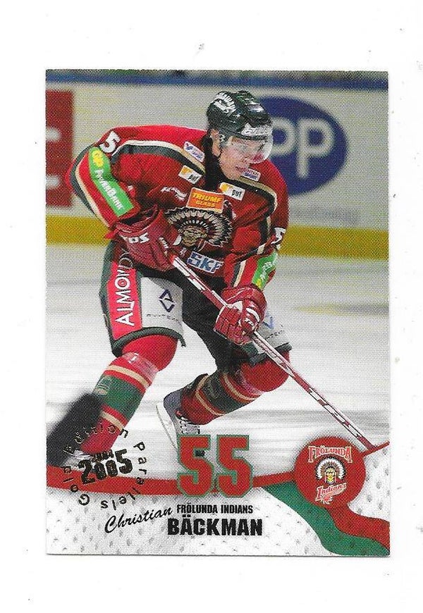 2004-05 Swedish SHL Gold Paraller #172 Christian Bäckman Frölunda Indians , St. Louis Blues
