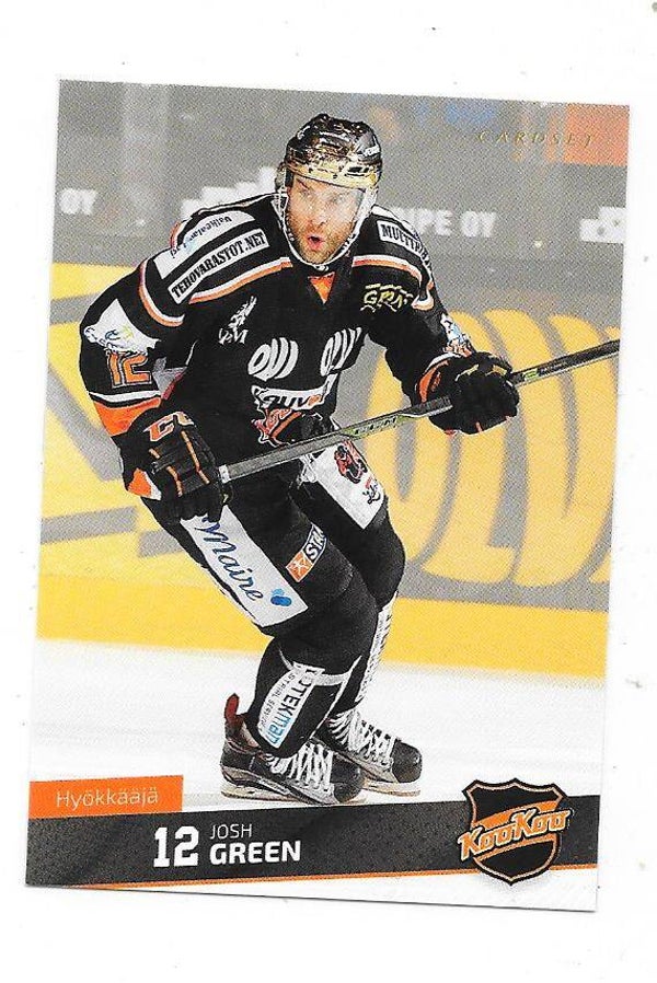 2016-17 Finnish Cardset Ice Hockey Card #77 Josh Green , KooKoo , Medicine Hat Tigers