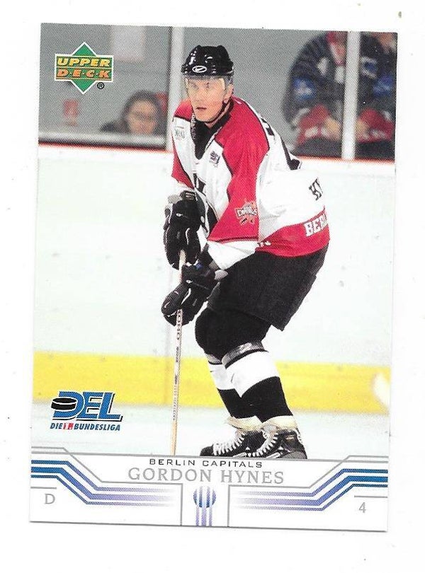 2001-02 German DEL Upper Deck Ice Hocey Card #26 Gord Hynes , Berlin Capitals , Medicine Hat Tigers
