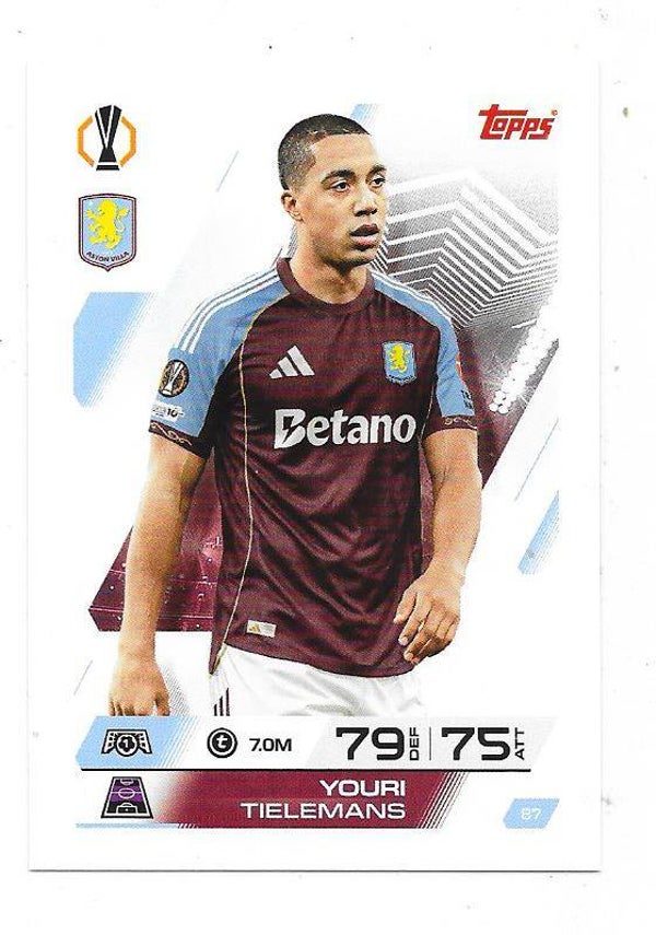 2025-26 Topps Match Attax #87 Youri Tielemans , Aston Villa