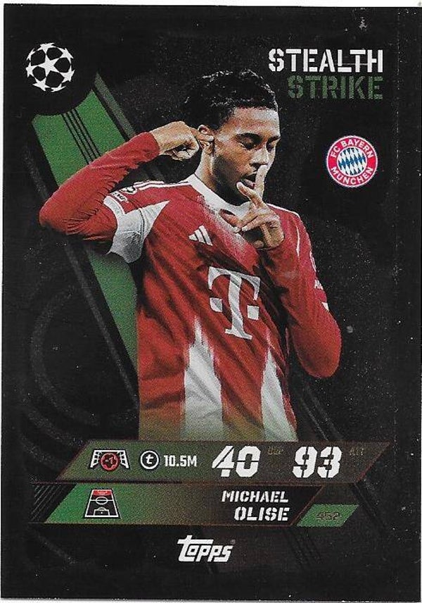 2025-26 Topps Match Attax CHL Stealth Strike #452 Michael Olise , Bayern Munchen