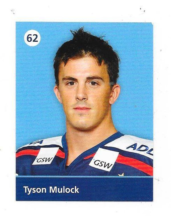 2009-10 German Eisbären Berlin Teamissued Ice Hockey Card #62 Tyson Mulock , Regina Pats