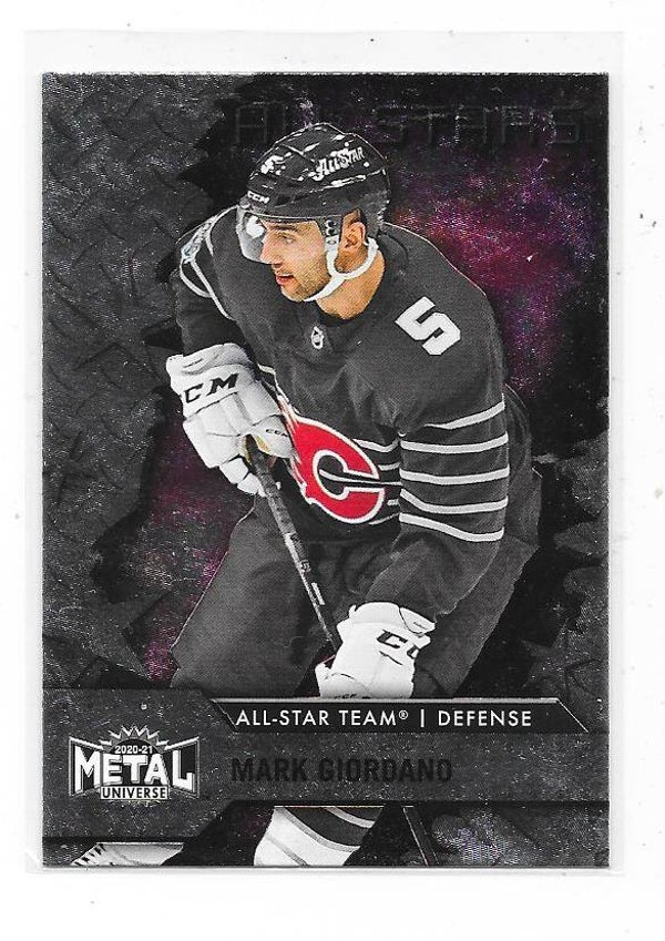 2020-21 Skyborx Metal Universe All-stars #190 Mark Giordano , Calgary Flames
